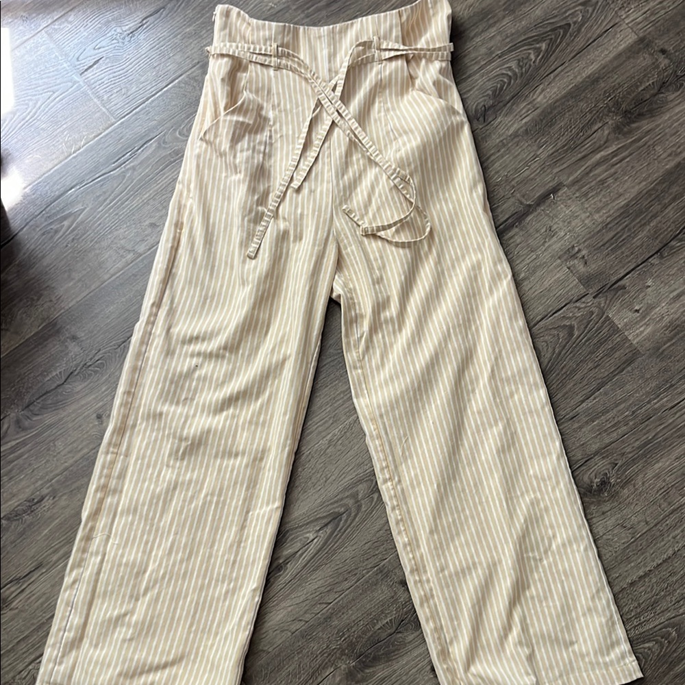 Pink Lily High Waisted Linen Trousers